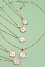 Load image into Gallery viewer, Hexagon Charm Initial Necklace