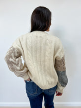 Load image into Gallery viewer, Patchwork Cable Knit Cardigan