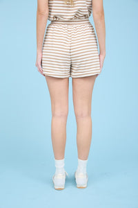 Striped Henley Top and Shorts Set