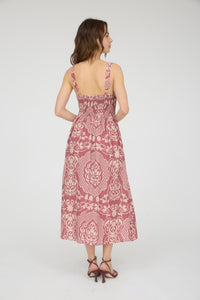 Floral Damask Midi Dress