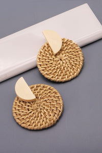 Raffia Geo Post Earrings