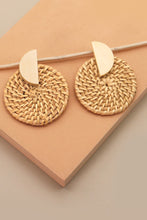 Load image into Gallery viewer, Raffia Geo Post Earrings