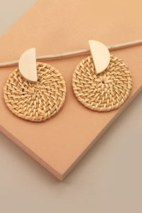 Raffia Geo Post Earrings