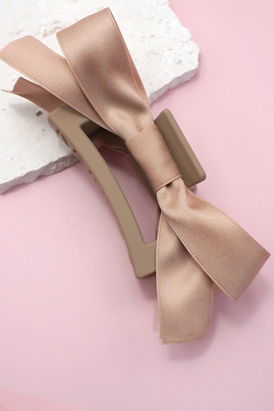 Satin Bow Claw Hair Clip