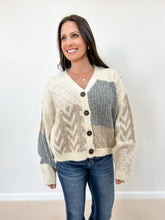 Load image into Gallery viewer, Patchwork Cable Knit Cardigan