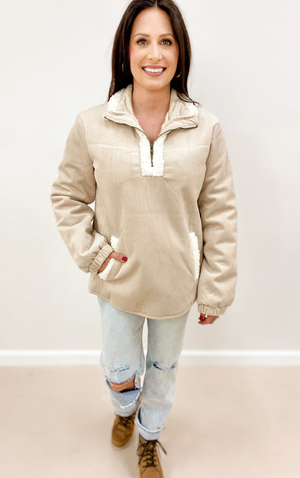 Sherpa Lined Half Zip Pullover