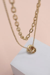 Floral Bud Double Layer Necklace