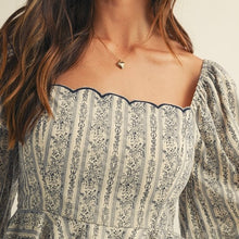 Load image into Gallery viewer, Scalloped Hem Peplum Blouse