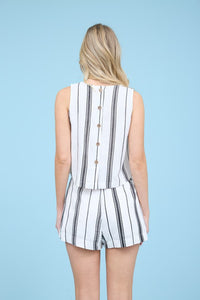 Striped Top and Shorts Set