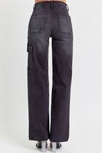 Load image into Gallery viewer, High Rise Wide Leg Cargo Jeans