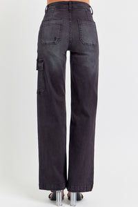 High Rise Wide Leg Cargo Jeans