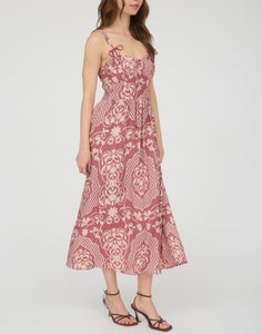 Floral Damask Midi Dress