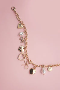 Heart and Bow Charm Bracelet