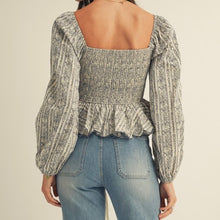 Load image into Gallery viewer, Scalloped Hem Peplum Blouse