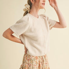 Load image into Gallery viewer, Short Puff Sleeve Sweater Cardigan
