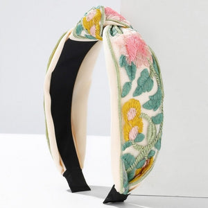 Floral Embroidered Headband