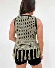 Load image into Gallery viewer, Crochet Knit Fringe Hem Tank Top