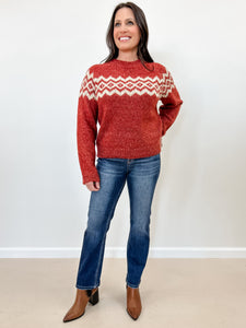 Jacquard Patterened Knit Sweater