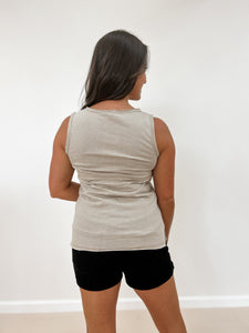 Pinstripe Henley Tank Top