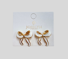 Load image into Gallery viewer, Enamel Bow Earrings