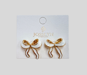 Enamel Bow Earrings