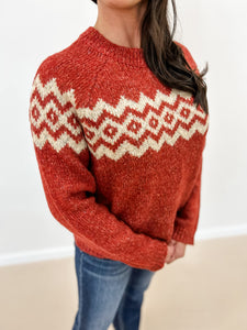 Jacquard Patterened Knit Sweater