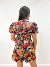 Load image into Gallery viewer, Floral Print Puff Sleeve Romper