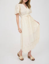 Load image into Gallery viewer, Embroidery Eyelet Detail Midi Dress