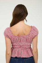 Load image into Gallery viewer, Gingham Bow Detail Top