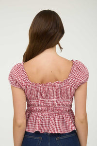 Gingham Bow Detail Top