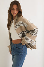 Load image into Gallery viewer, Collared Fair Isle Sweater Jacket