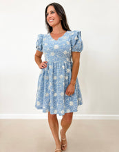 Load image into Gallery viewer, Floral Eyelet Crochet Dress