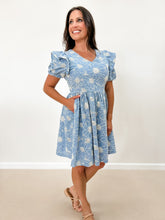 Load image into Gallery viewer, Floral Eyelet Crochet Dress