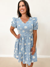 Load image into Gallery viewer, Floral Eyelet Crochet Dress