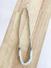 Load image into Gallery viewer, Wood Beaded Stone Necklace