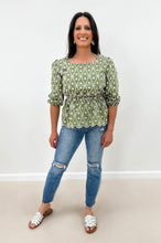 Load image into Gallery viewer, Eyelet Crochet Patterned Scallop Peplum Top