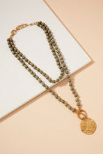 Load image into Gallery viewer, Wood Beaded Medallion Necklace