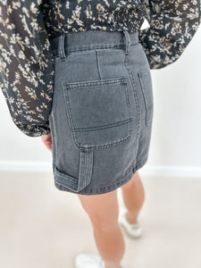 Cargo Denim Mini Skirt