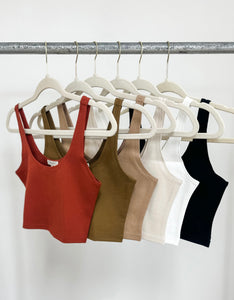 Ponte Basic Crop Tank Top (6 Colors Available)