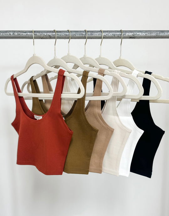 Ponte Basic Crop Tank Top (6 Colors Available)