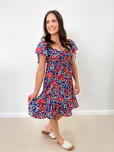 Load image into Gallery viewer, Floral Sweetheart Neck Mini Dress