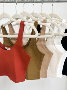 Ponte Basic Crop Tank Top (6 Colors Available)