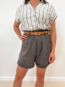 Paper Bag Linen Shorts (2 Colors Available)