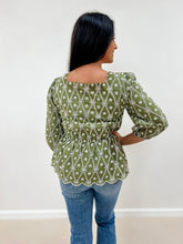 Load image into Gallery viewer, Eyelet Crochet Patterned Scallop Peplum Top