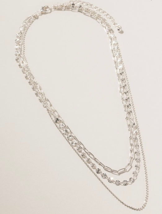 Beaded Layered Chain Necklace