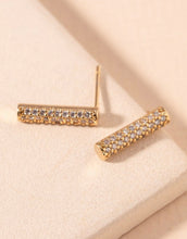 Load image into Gallery viewer, CZ Bar Earrings (2 Colors Available)