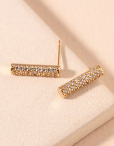 CZ Bar Earrings (2 Colors Available)