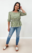 Load image into Gallery viewer, Eyelet Crochet Patterned Scallop Peplum Top