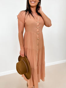 Sienna Faux Button Down Midi Dress