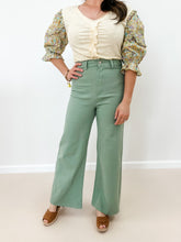 Load image into Gallery viewer, Stretch Wide Leg Jeans (Sage)